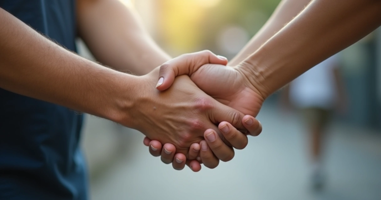 Mãos se ajudando em gesto de apoio 