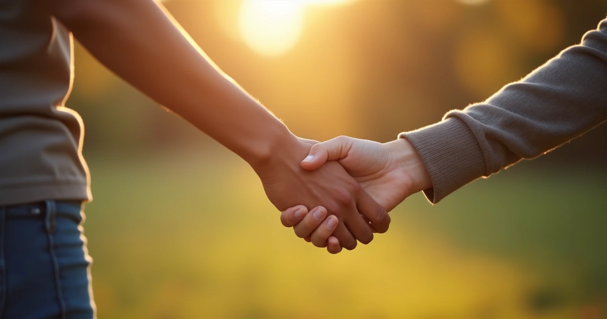 Mão estendida ajudando outra pessoa a se levantar 