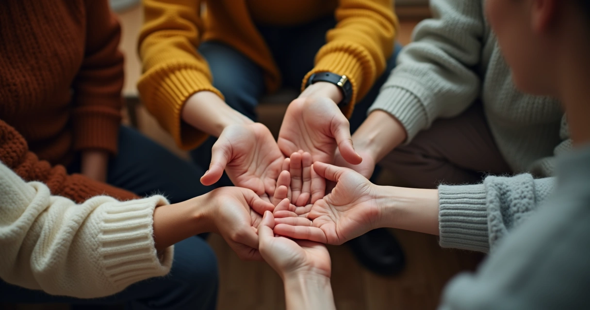 Mão segurando objeto em círculo de escuta 