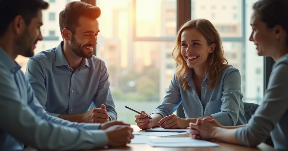 Gestor colocando a mão no ombro de colega em sinal de apoio 