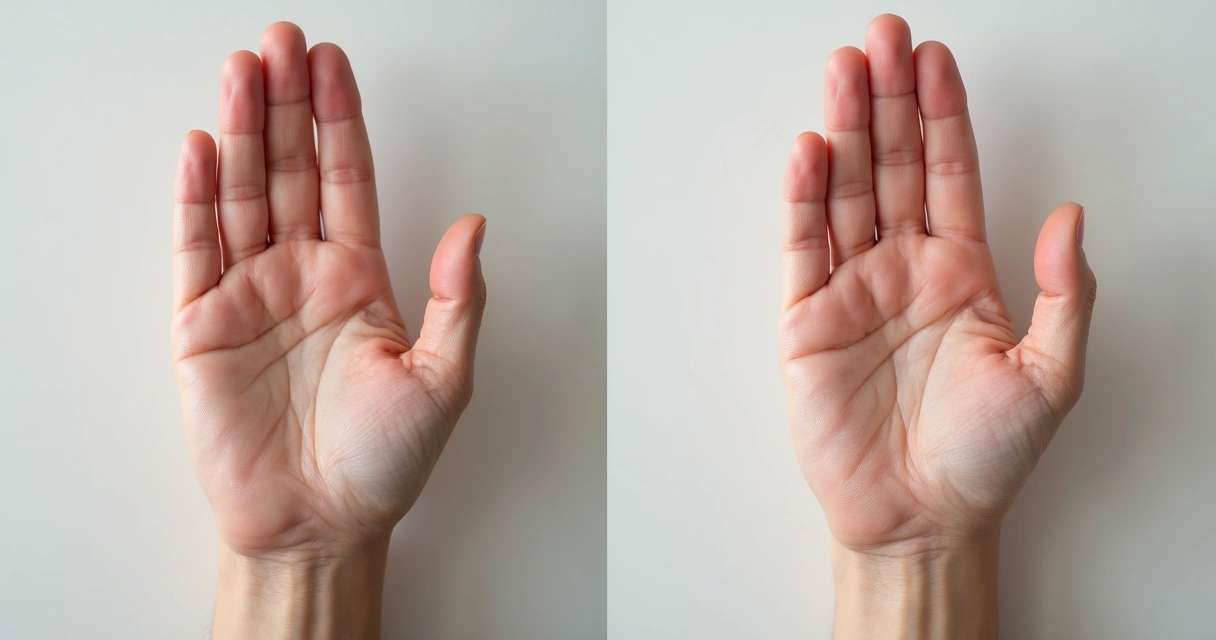 Comparação antes e depois de preenchimento nas mãos 