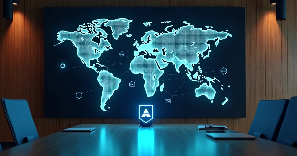 Mapa digital destacando contas B2B estratégicas conectadas por IA 