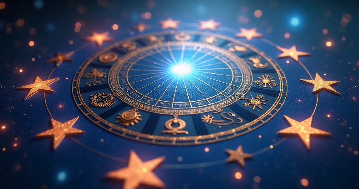 Mapa astral colorido representando influência planetária 