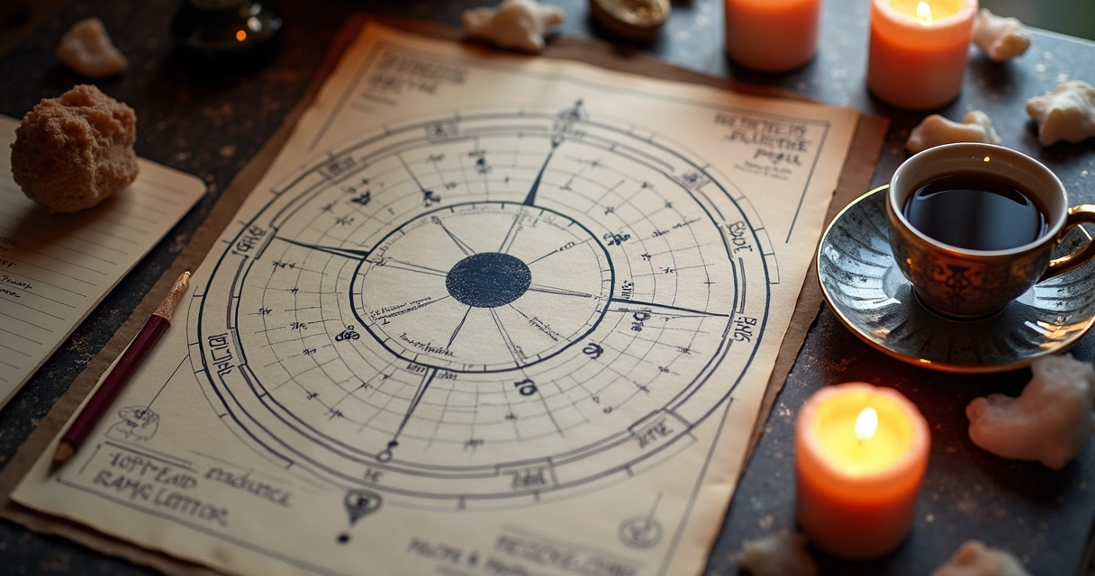 Mapa astral com destaque em Plutão e anotações astrológicas 