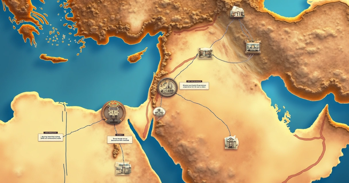 Mapa bíblico interativo mostrando regiões da antiguidade 