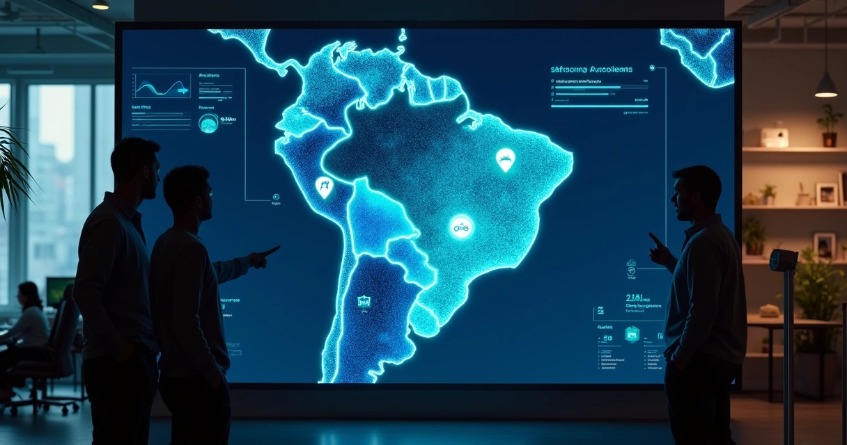 Mapa do Brasil com ícones de diferentes eventos esportivos conectados por linhas 