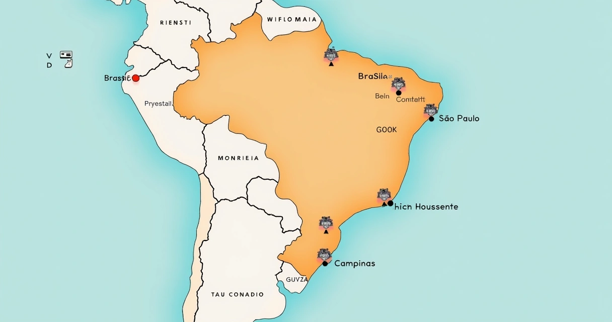 Mapa do Brasil destacando cidades com maior oportunidade de investimento em kitnet 