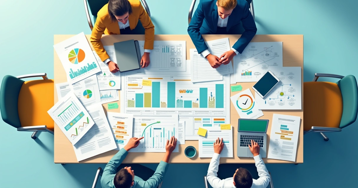 Ilustração do briefing detalhado de projeto de site com mapas e fluxos 