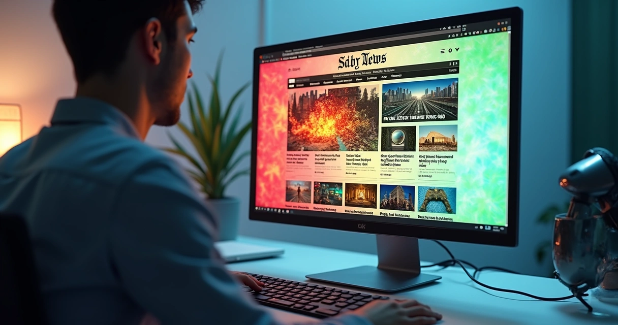 Mapa de calor sobre layout de site de notícias 