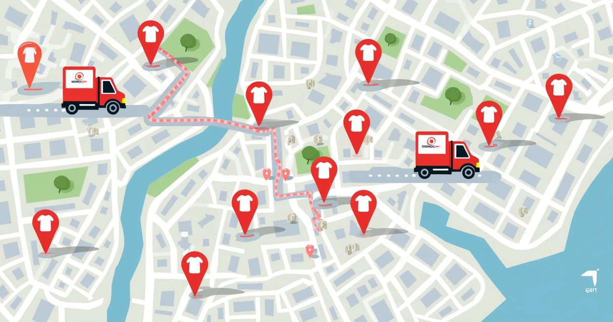 Mapa das regiões atendidas para entrega rápida de camiseta personalizada 