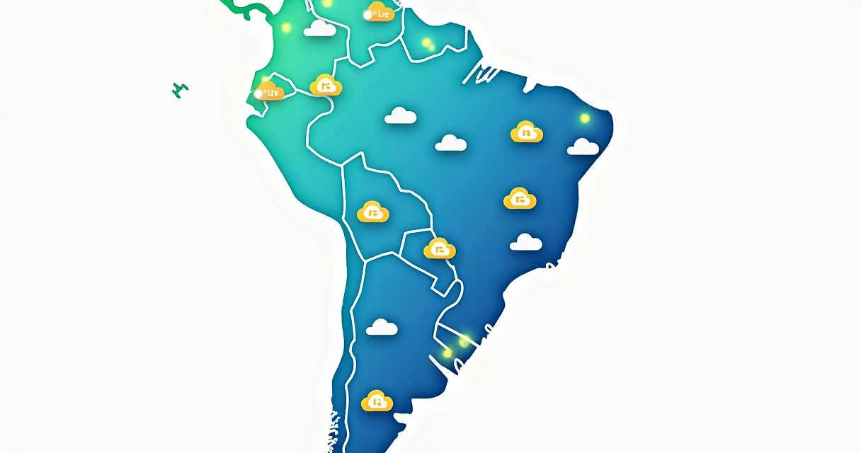 Mapa do Brasil destacando diferentes cidades atendidas para NFS-e