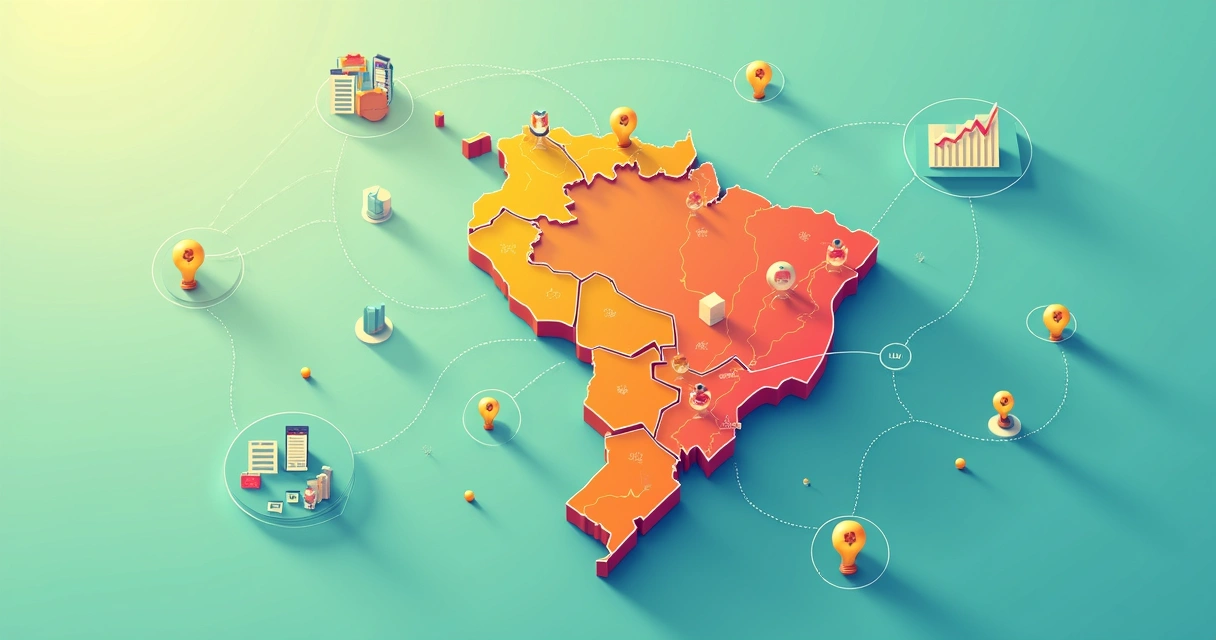 Mapa do Brasil com regiões destacadas segundo comportamento de campanha 