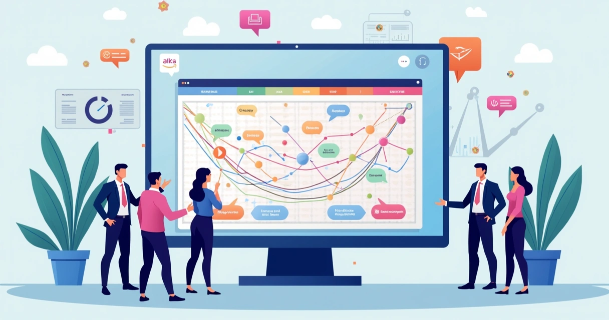 Mapa visual de contas estratégicas em diferentes setores empresariais