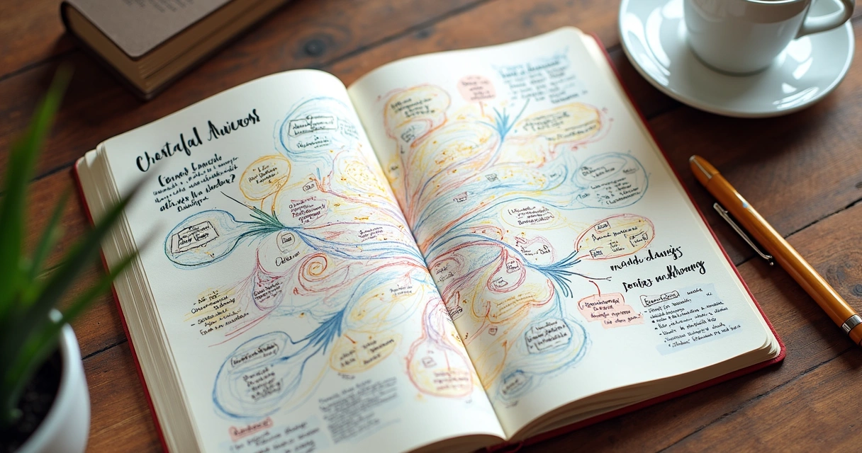Mapa visual de creencias personales con conexiones 