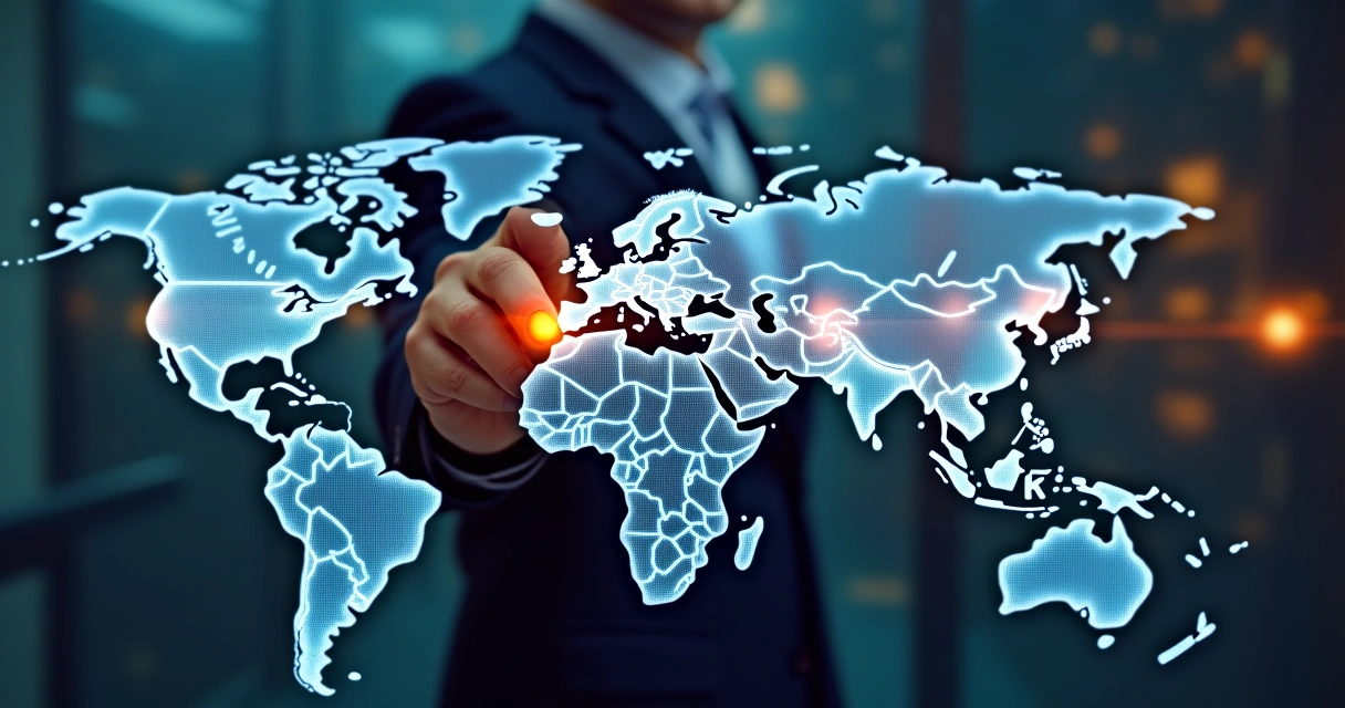 Mapa digital destacando novas áreas de oportunidade de mercado 