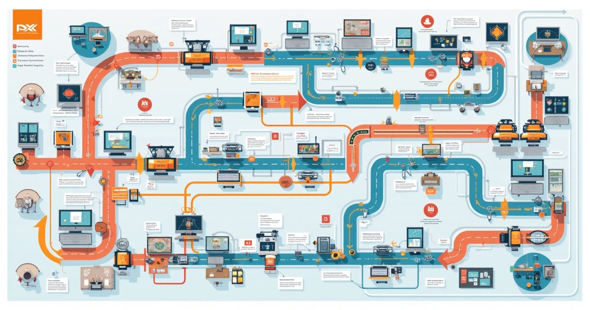 Mapa de fluxo de processo industrial detalhado 