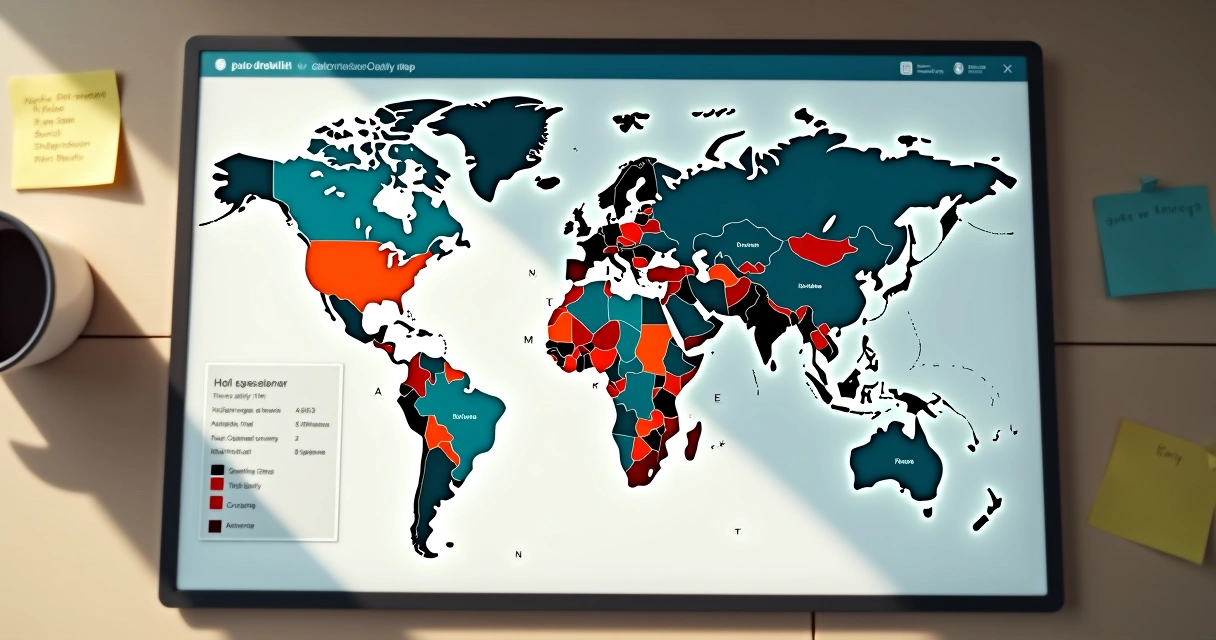 Mapa visual de ocupação do hotel com quartos coloridos indicando ocupação 