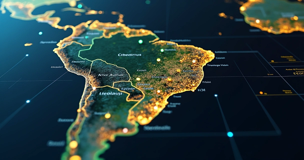 Mapa do Brasil com cidades marcadas por faixas de desconto em imóveis