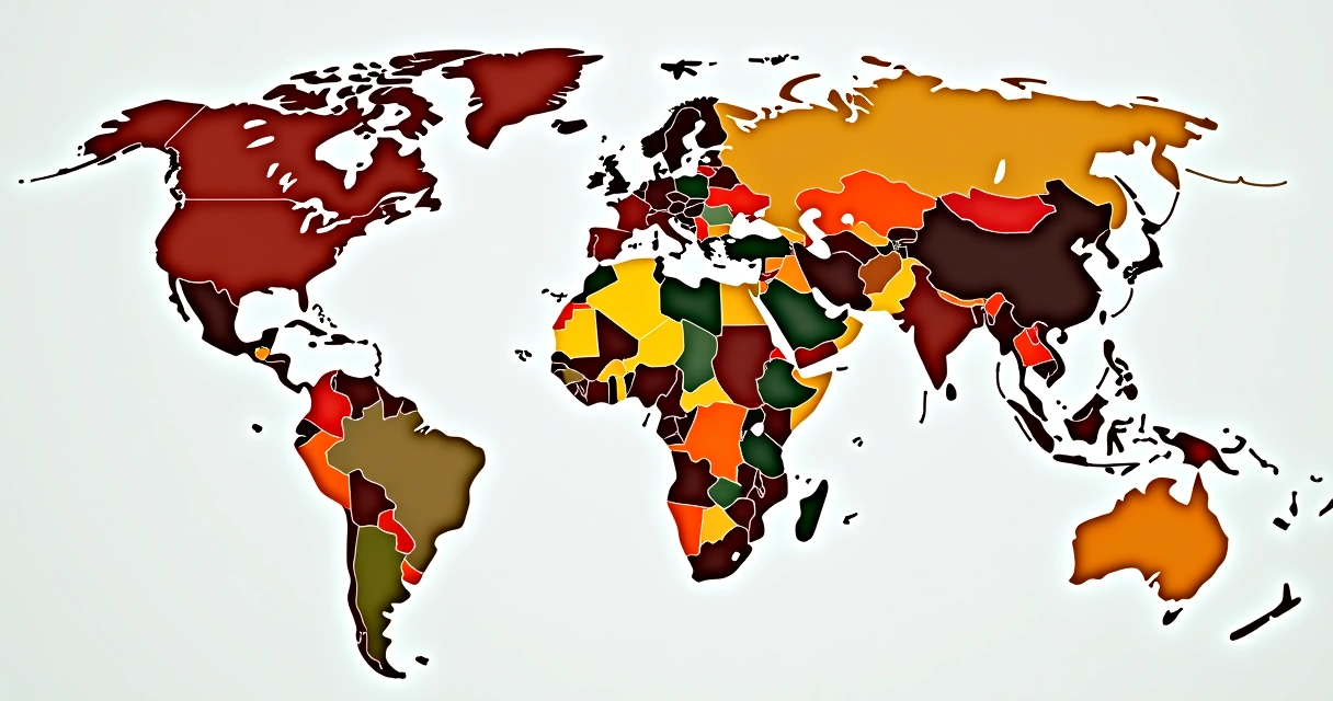 Mapa ilustrado de países preferidos por brasileiros para emigrar 