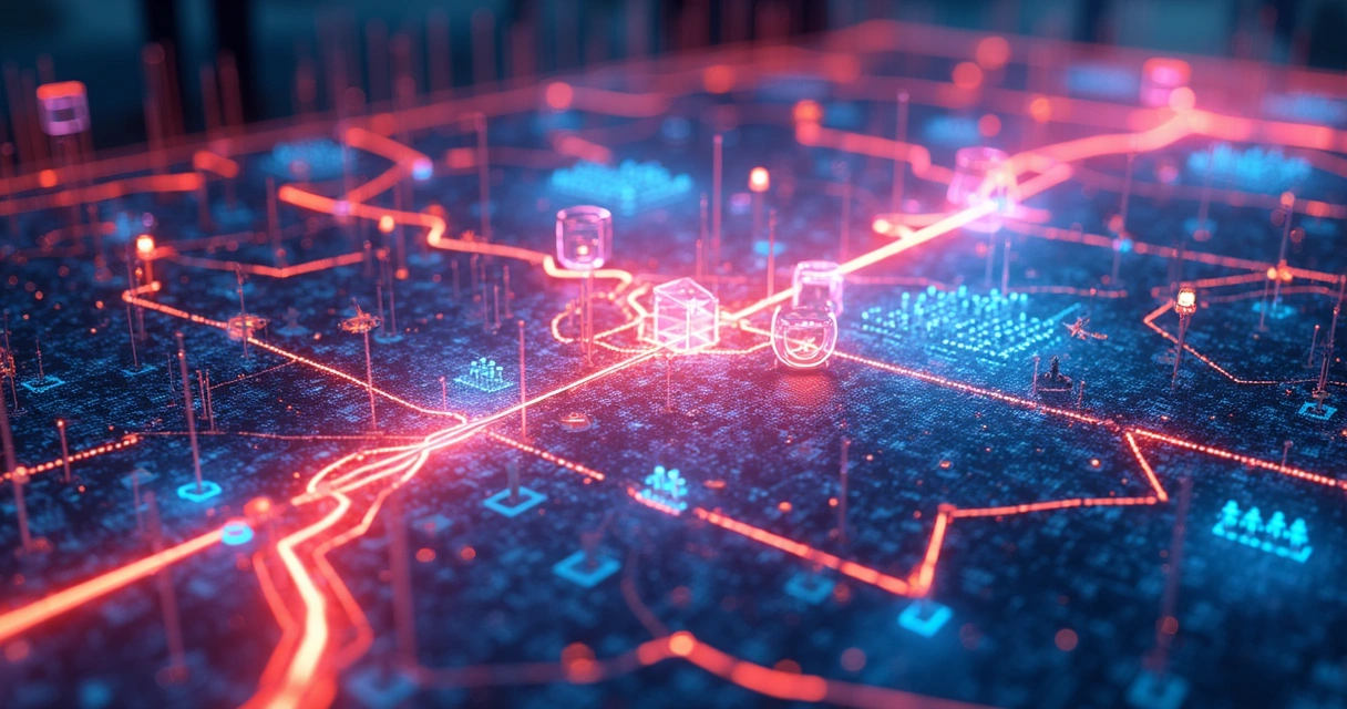 Mapa digital com rotas gamificadas exibido em tela de tablet 