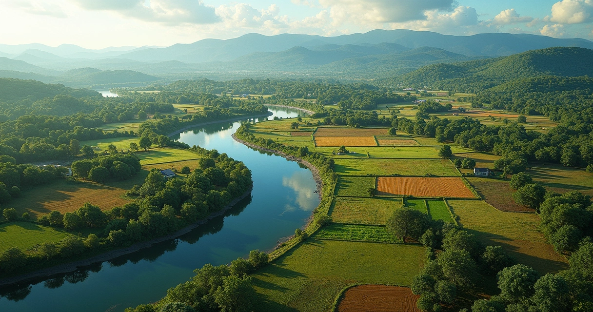 Mapa digital colorido com propriedades rurais identificadas 