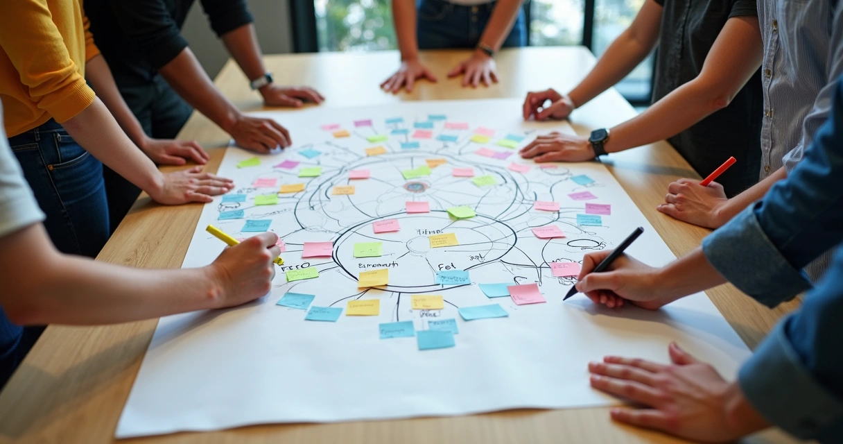 Mapa de empatía colaborativo dibujado por un equipo