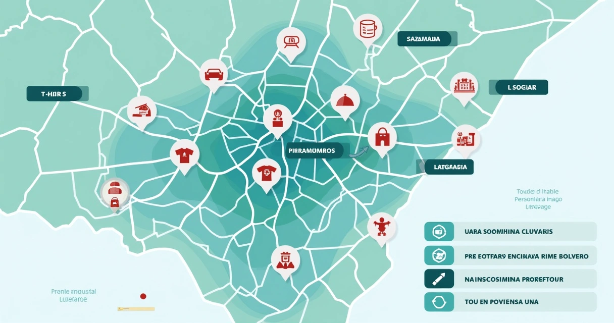 Mapa ilustrado das áreas de entrega de camisetas em Piracicaba 