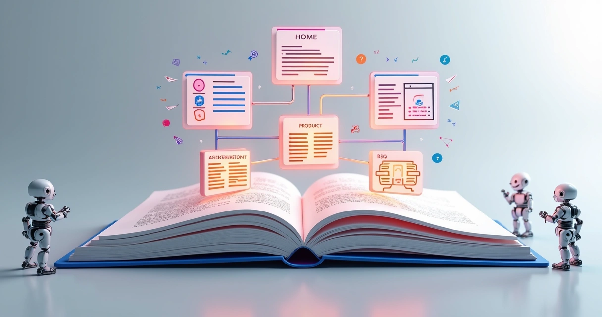 Mapa conceitual mostrando a estrutura de um site para sitemap XML 