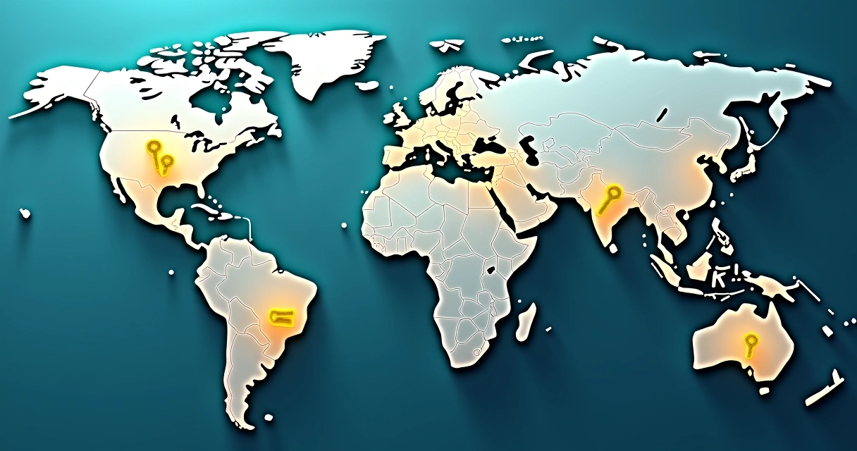 Mapa ilustrando a ponte comercial entre Brasil e Europa com funis de vendas 