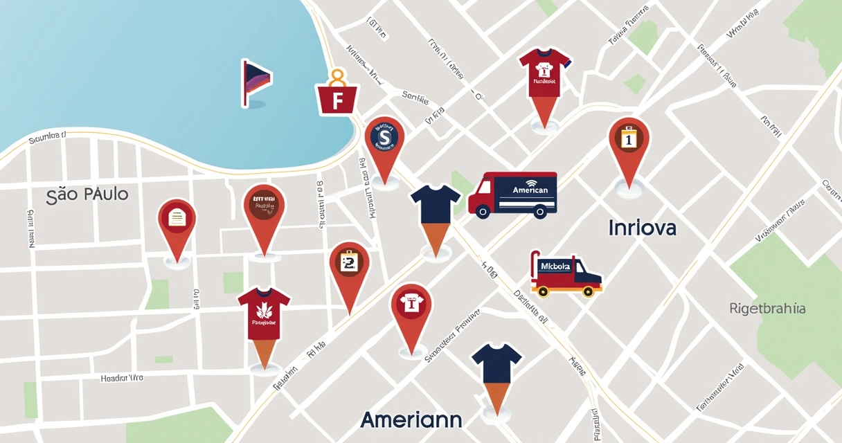 Mapa gráficas principais em Americana SP 