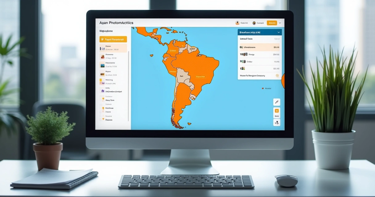 Tela com mapa de imóveis em leilão e filtros de busca 