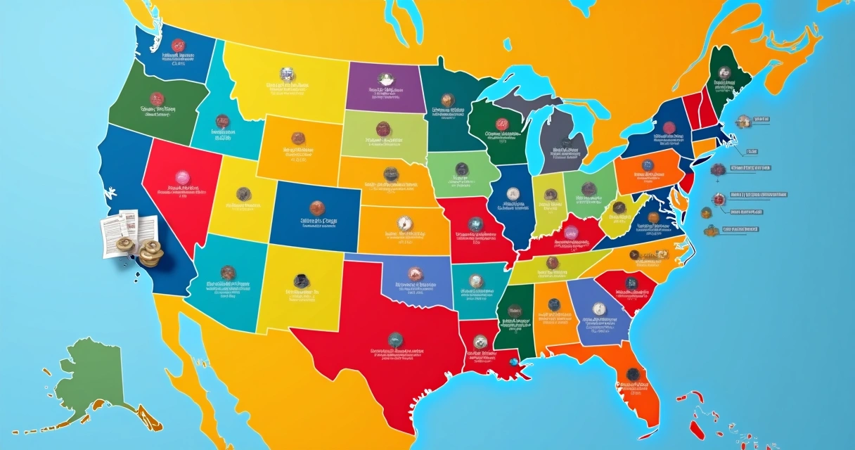 Como escolher o melhor estado dos EUA para sua empresa 1 Mapa ilustrando diferenças de impostos estaduais nos Estados Unidos