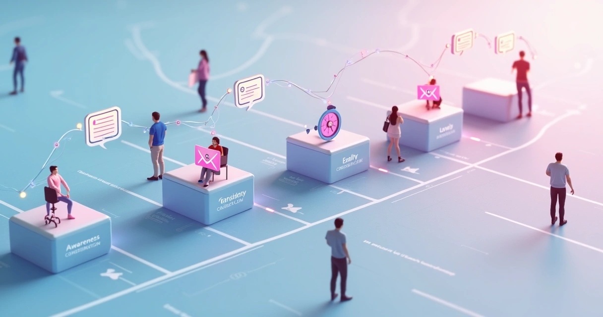 Jornada do cliente representada por um mapa com etapas