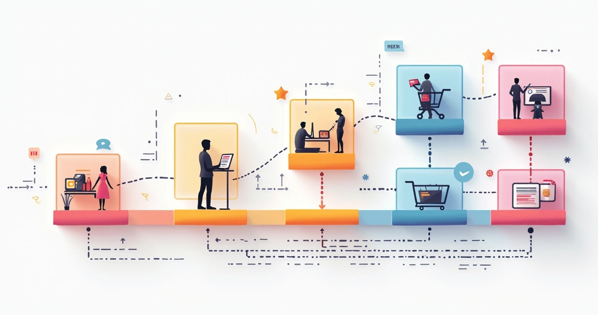 Mapa visual da jornada de compra no e-commerce 
