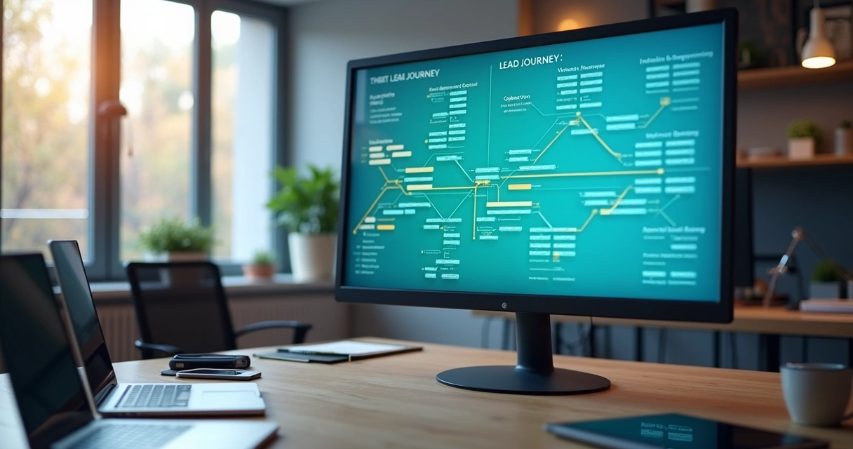Visual flow of lead journeys on a digital dashboard