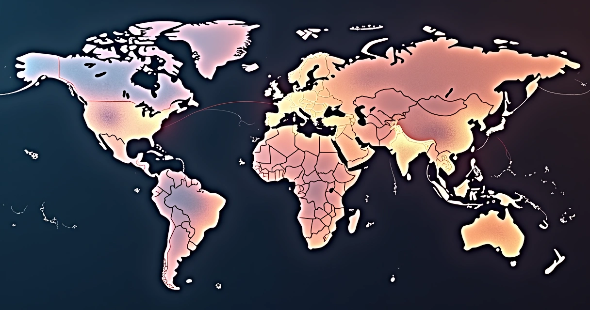 Mapa astrológico mundial com linhas de astrocartografia, destacando rotas atravessando cidades importantes. 