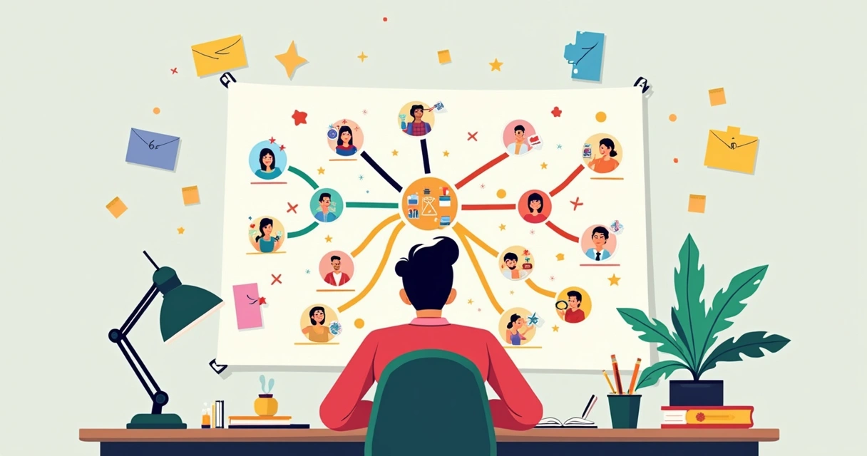 Estudante fazendo mapa mental com canetas coloridas 