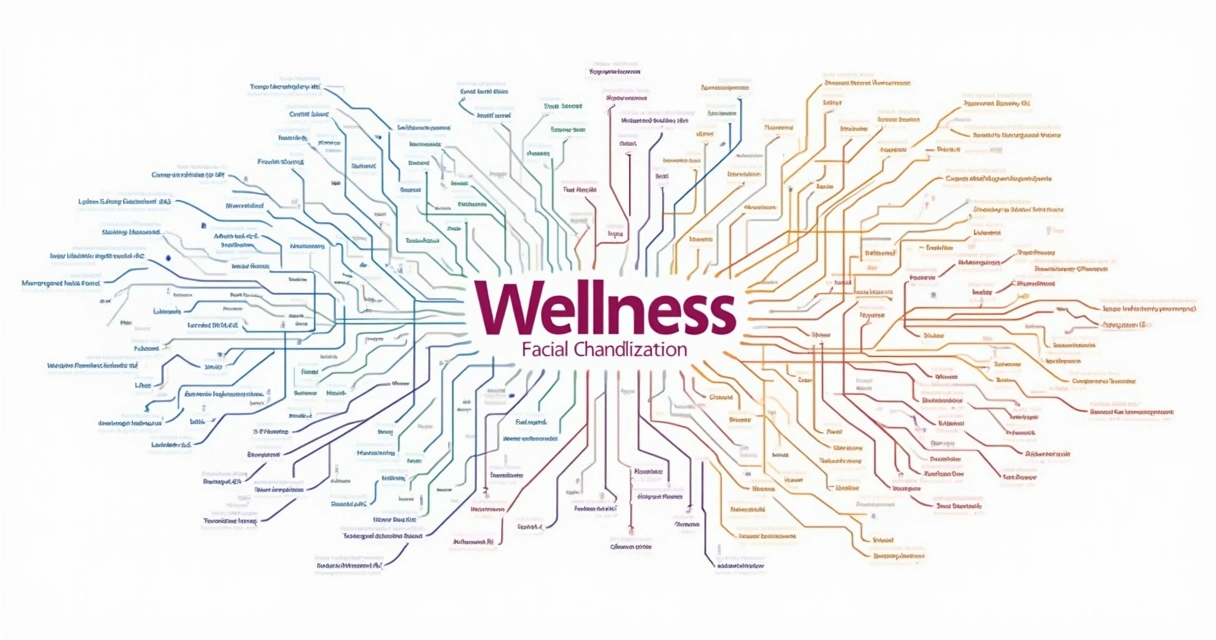 Mapa mental mostrando termos relacionados à estética, saúde e bem-estar 
