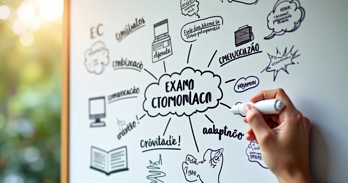 Mapa mental desenhado à mão sobre habilidades para vestibular
