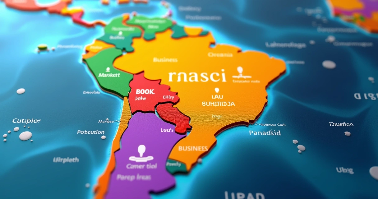 Mapa do Brasil mostrando regiões de mercado endereçável em destaque 