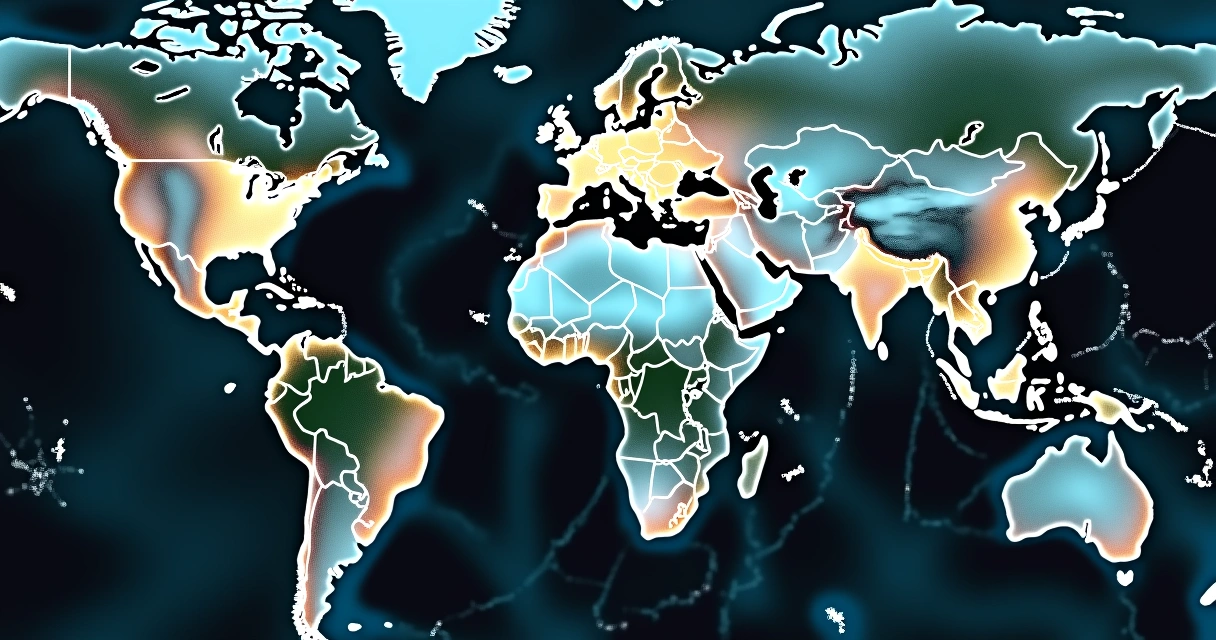 Mapa das Américas com fluxos de minerais e energia 