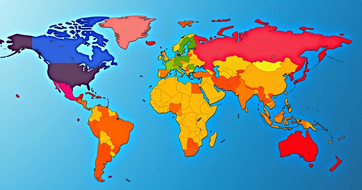 Mapa mundi mostrando expansão do AI Overview