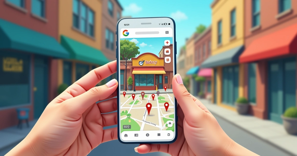 Anúncio do Google exibido no Google Maps perto de loja física 