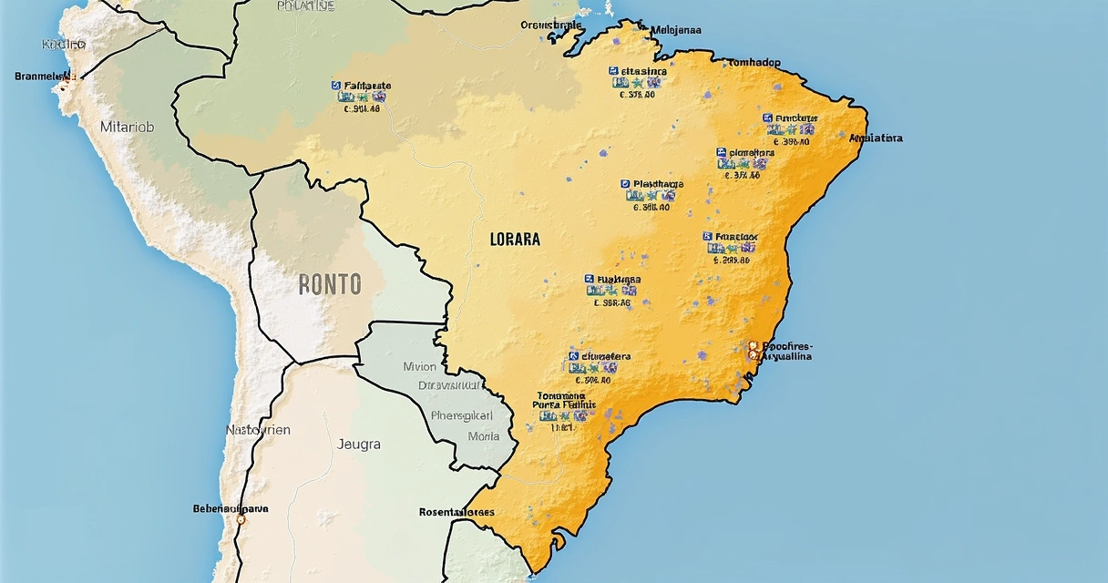Mapa do Tocantins mostrando clusters de imóveis em leilão com cores diferentes para desconto 