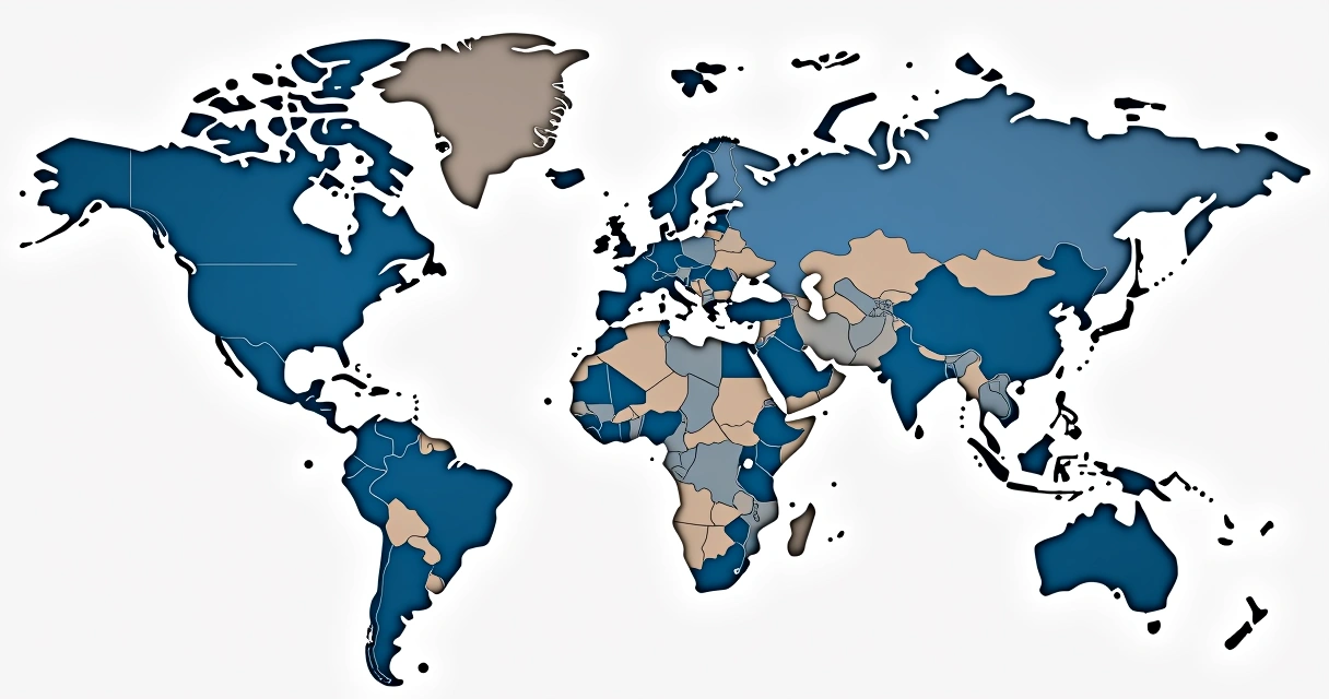 Mapa mundial com países da Apostila de Haia em destaque 