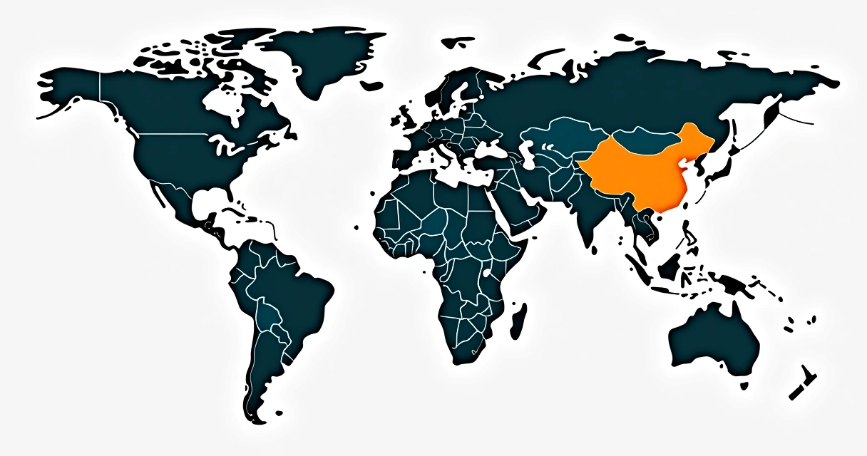 Mapa com países sujeitos à caução de visto destacados