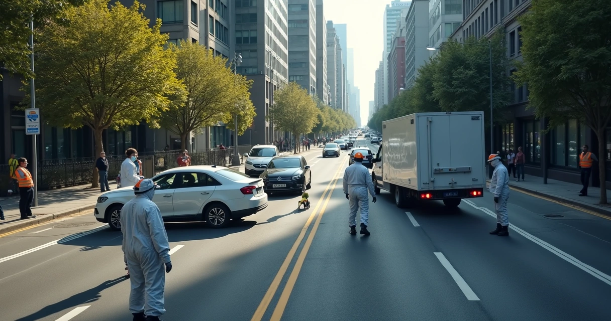 Imagem aérea de mapeamento pericial com drone em acidente de trânsito 