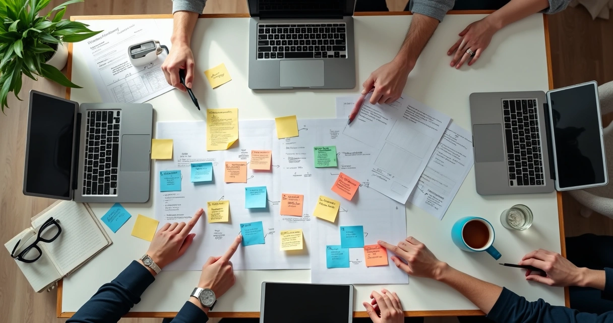 Mapa de processos comerciais no escritório 