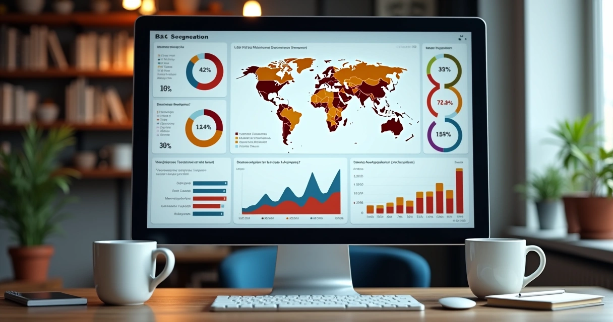Mapa com segmentação de público B2C digital