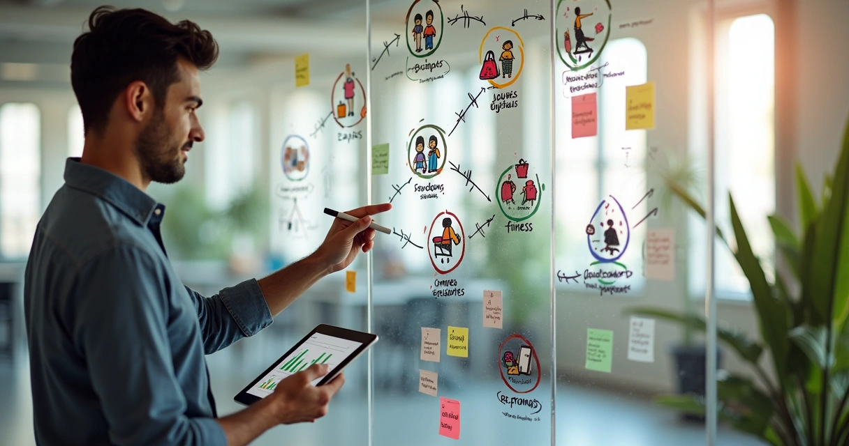 Empreendedor aponta mapa com grupos de consumidores destacados 